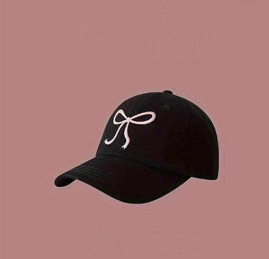 Cozy Hat with Pink Bows – Choose Gray or Black! 🎀🖤💖 image 1
