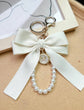 Handmade Bow Keychain with Pearl Wristlet & Pearl Bow Charm image 5