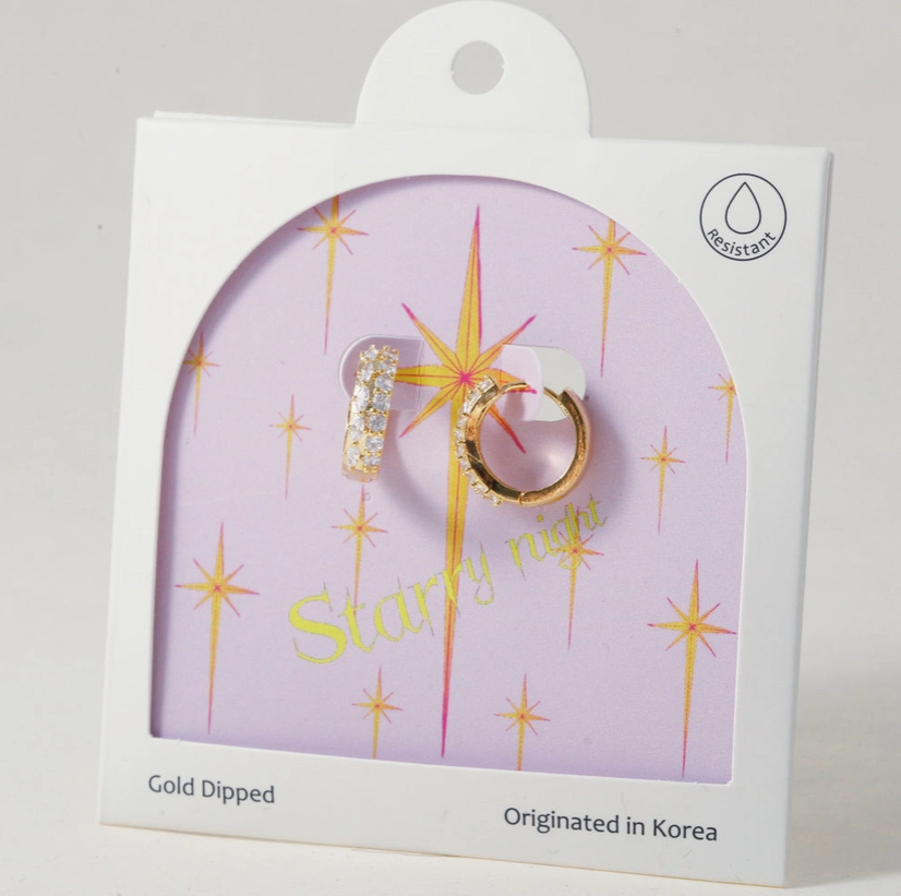 Classic Sparkle Huggie Hoops ✨ image 0