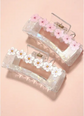 🌸 Clear Floral Claw Clip – Dainty Cherry Blossom Design image 1