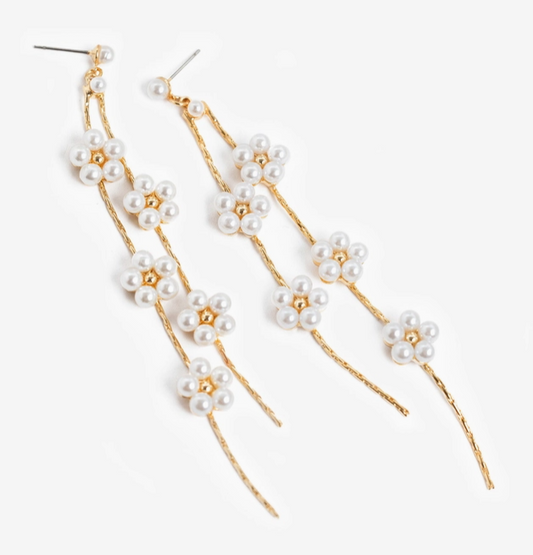 Daisy Pearl Drop Earrings image 1
