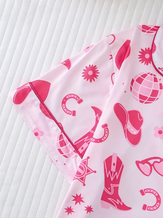 💗 Western Barbie Dreams Pink Cowgirl Icon Pajama Set image 3