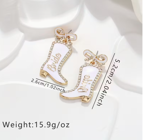 “Boot-Scootin’ Bride” Earrings image 2