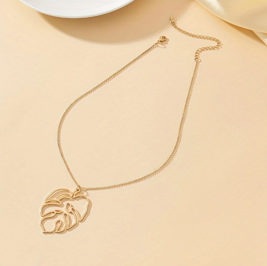 Gold Leaf Cutout Necklace – Nature’s Elegance in a Pendant 🍃✨ image 1
