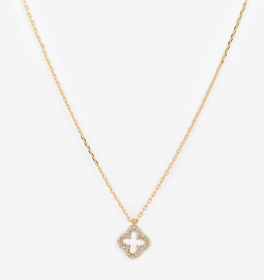 Golden Clover Crystal Necklace image 0