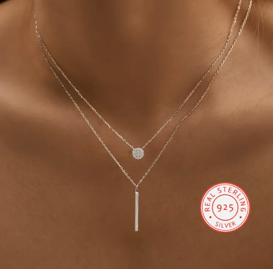 Layered Sterling Silver Necklace image 0
