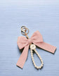 Handmade Bow Keychain with Pearl Wristlet & Pearl Bow Charm image 1