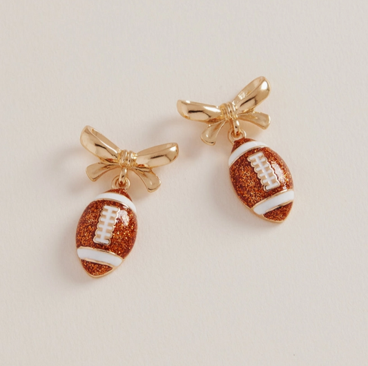 Football Bow Earrings image 0