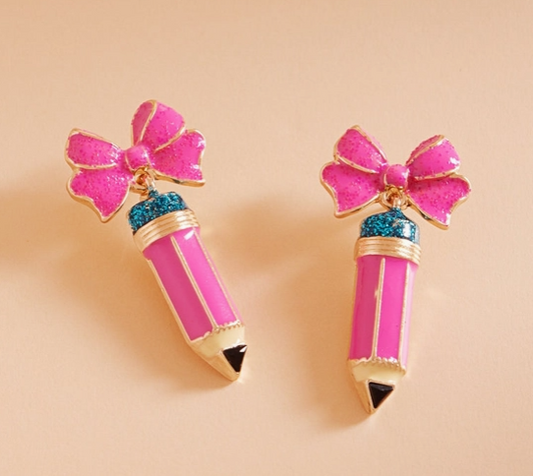 Pretty in Pink Pencil Drop Earrings image 1