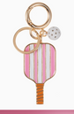 🎾 Pickleball Paddle Keychain – Pink & Gold Charm image 0