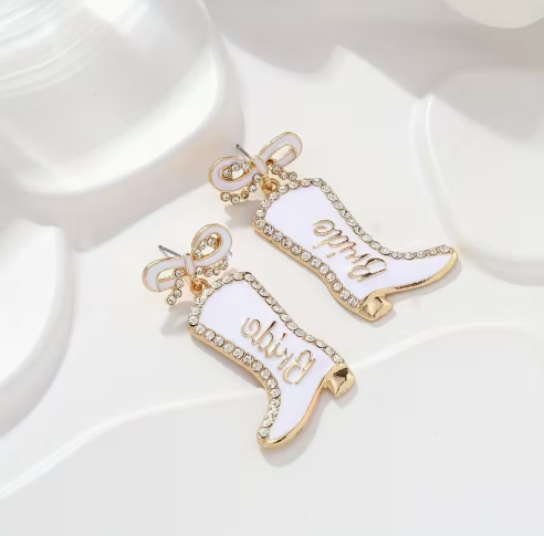 “Boot-Scootin’ Bride” Earrings image 1