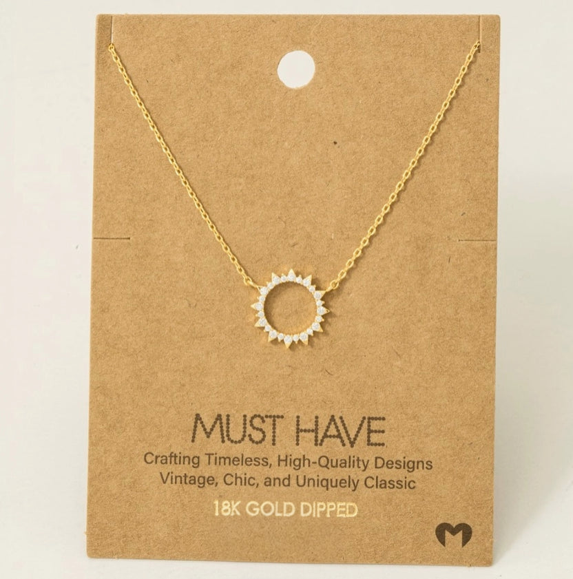 Radiant Sunburst Circle Necklace image 2