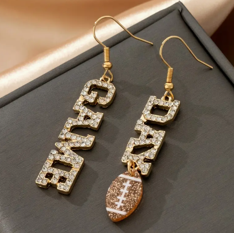 🏈 Game Day Rhinestone Drop Earrings (Gold or Silver) image 0