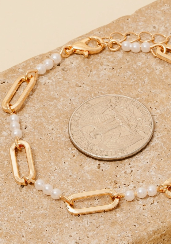 Pearl & Link Bracelet 🤍✨ image 1