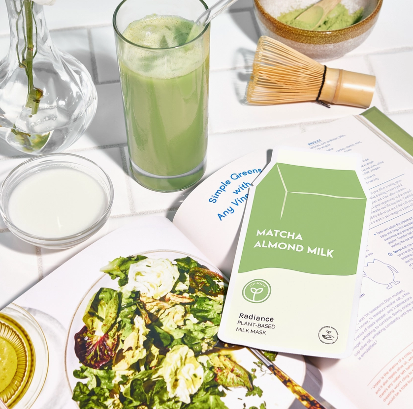 Matcha Almond Milk Radiance Plant-Based Milk Sheet Mask image 2