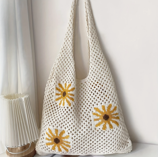 White Tote Bag with Sunflowers✨ image 0