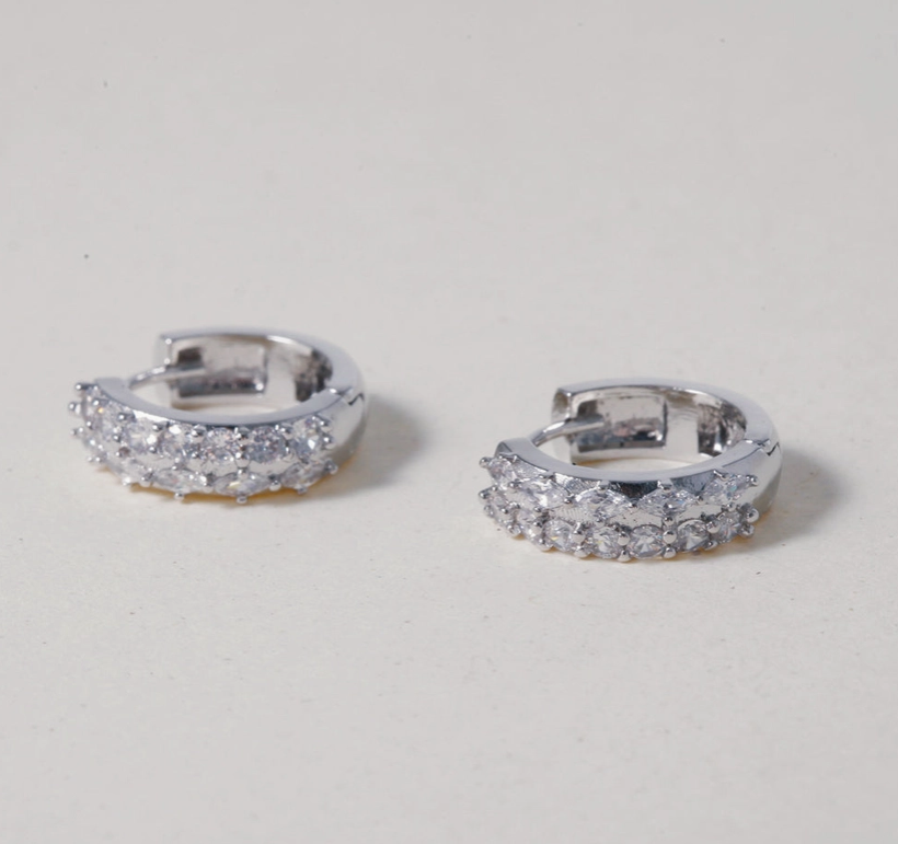 Classic Sparkle Huggie Hoops ✨ image 2