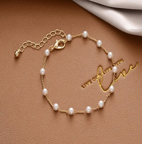 Dainty Pearl Bracelet image 1