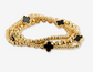 Black Clover Gold Bead Bracelet Stack image 2