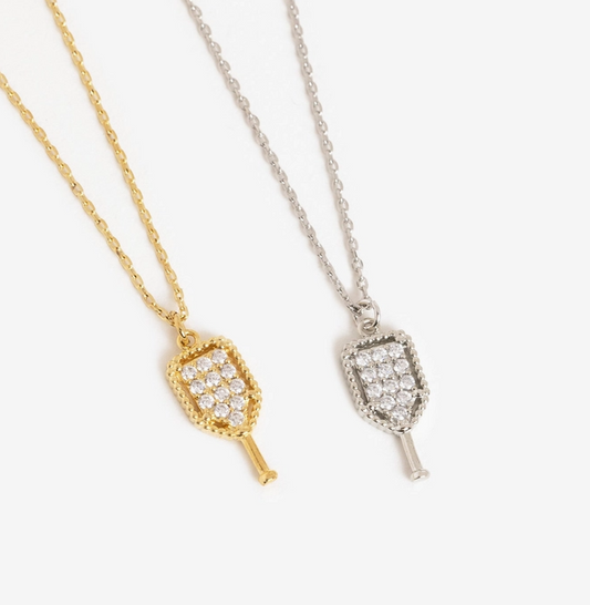 Pickleball Paddle Necklace – Silver or Gold image 0