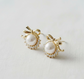 Chic Pearl Bow Drop Earrings image 1