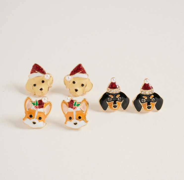 “Santa Paws” Holiday Dog Earrings image 0