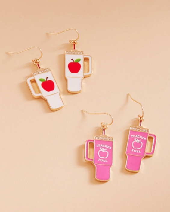 Teacher Fuel Coffee Cup Earrings image 0
