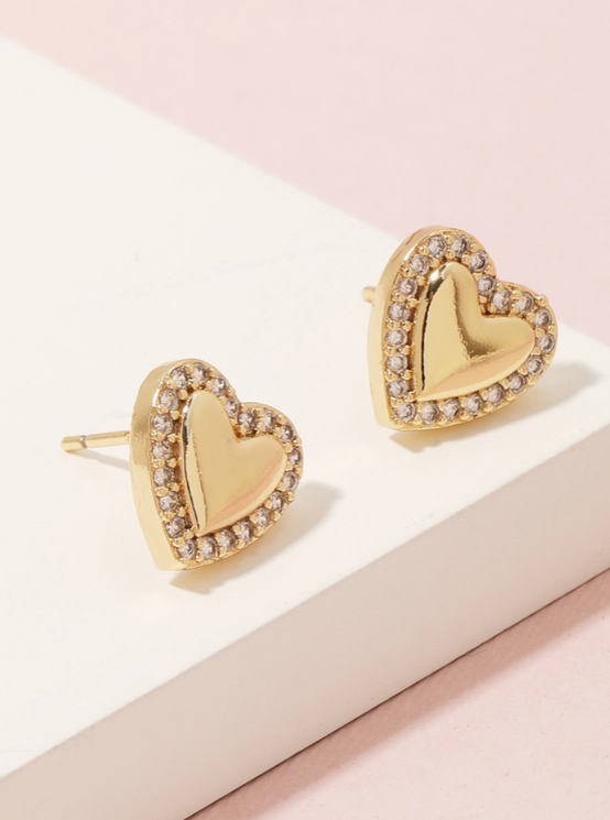 Golden Heart Stud Earrings 💛✨ image 0