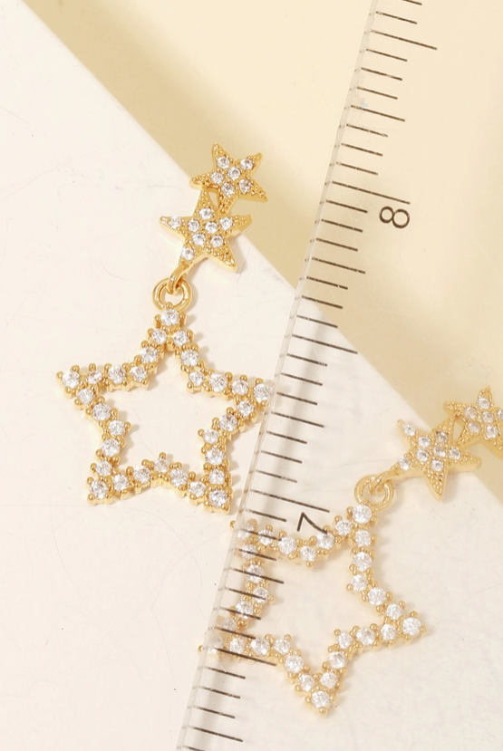 Twinkle Trio Star Drop Earrings image 1