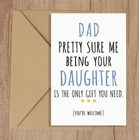 👔 Funny Father’s Day Card – Daughter Edition 💙 image 1