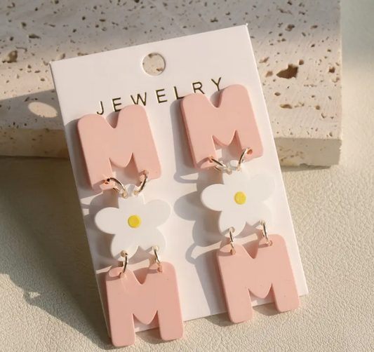 "MOM" Daisy Earrings – A Sweet & Stylish Tribute 💖🌼 image 0