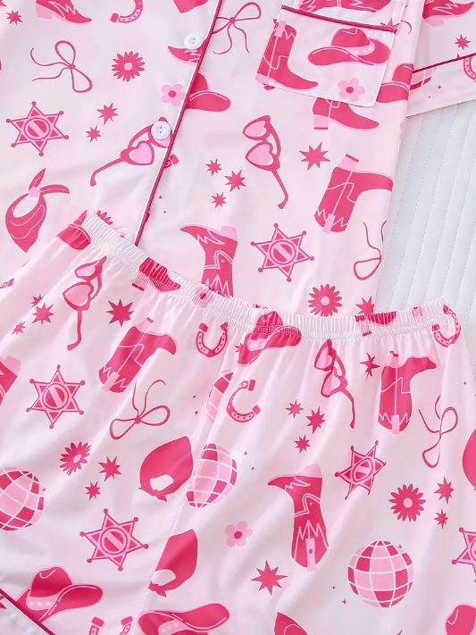 💗 Western Barbie Dreams Pink Cowgirl Icon Pajama Set image 5