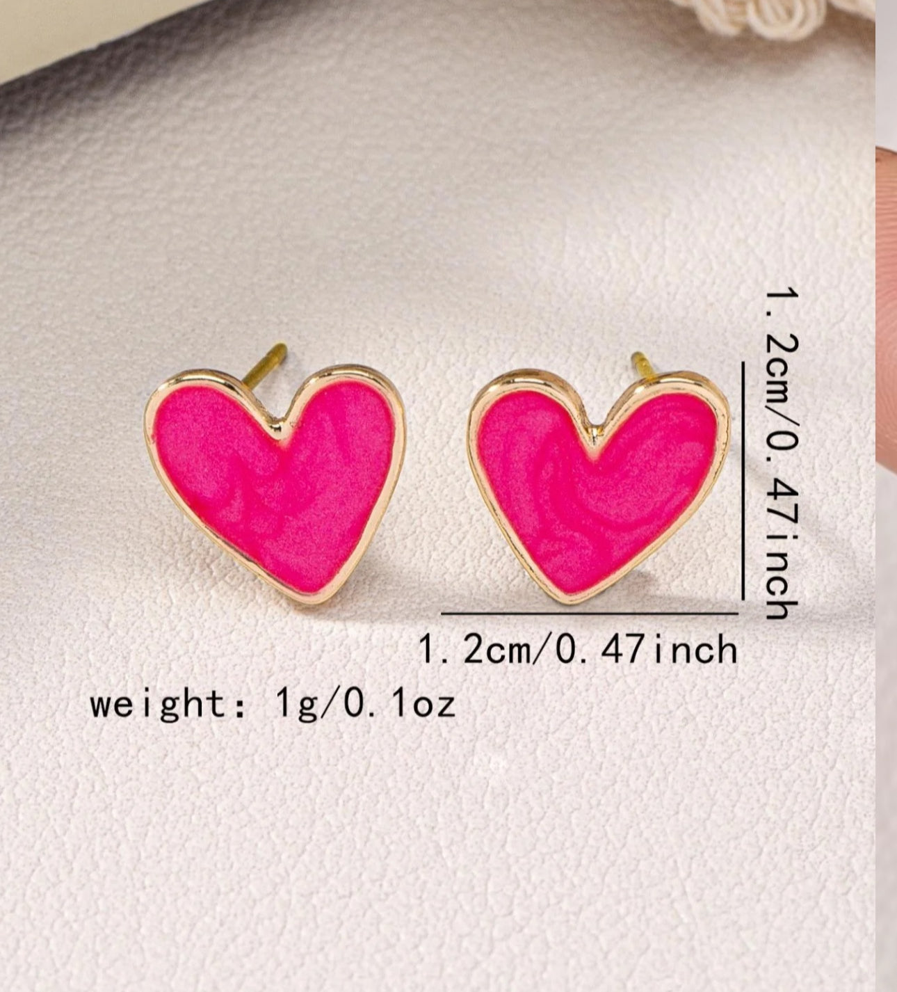 Pink Heart Stud Earrings image 1