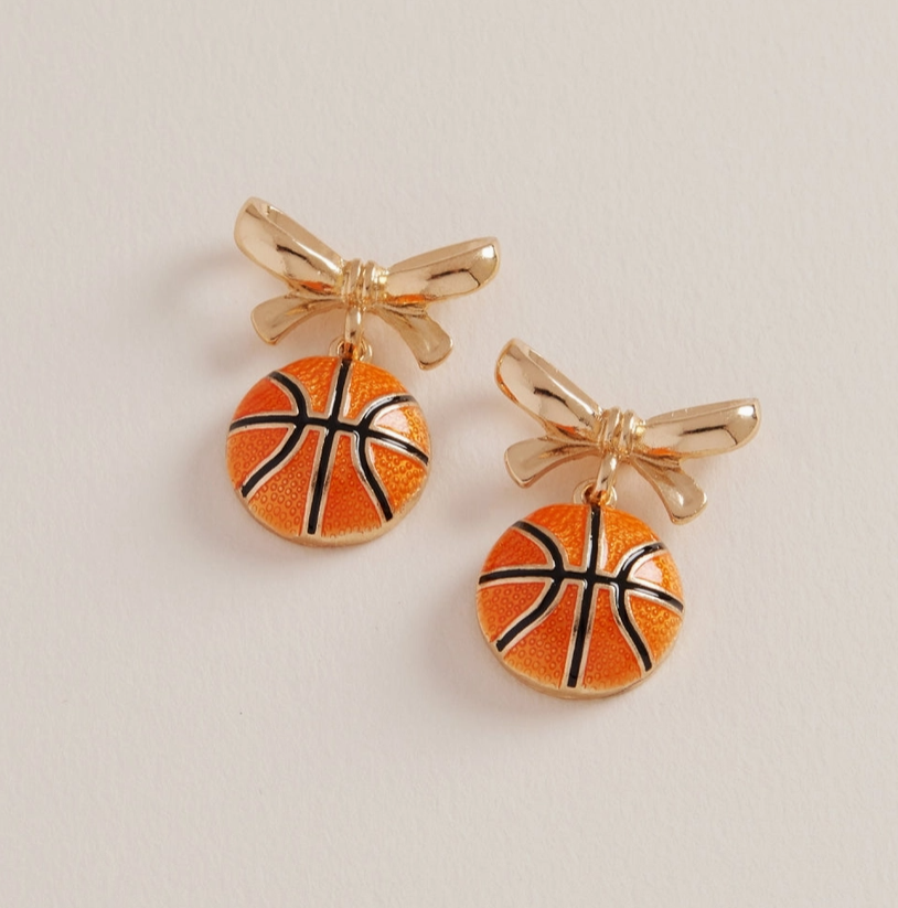 Basketball Bow Earrings image 0