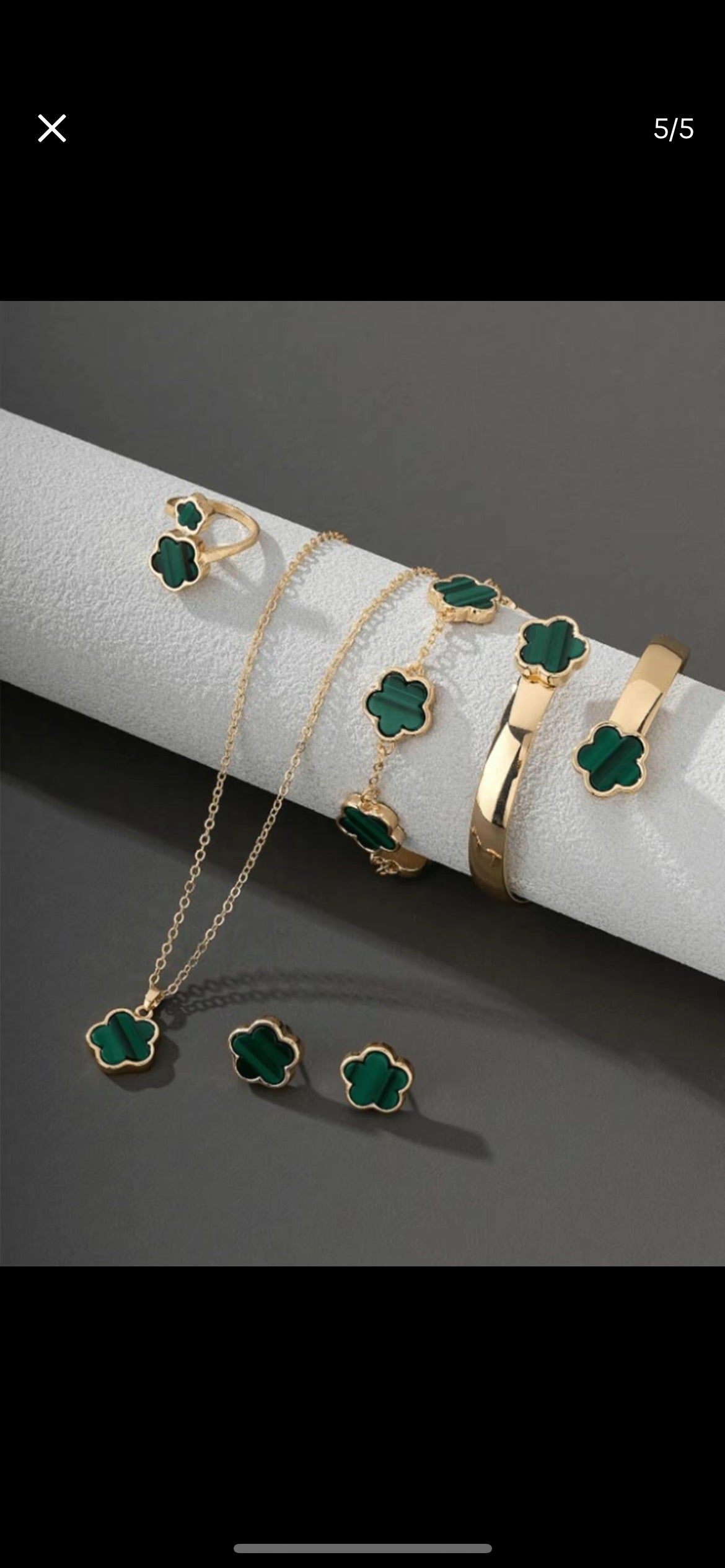 Green Blossom Jewelry Set – A Touch of Nature’s Elegance image 0
