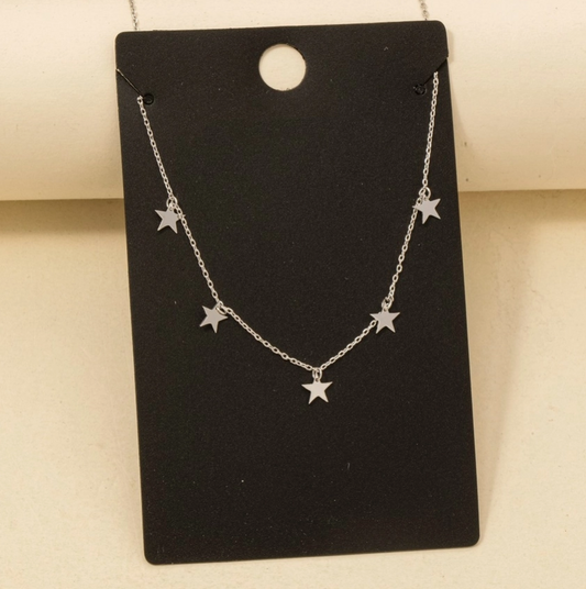 Starlight Silver Charm Necklace image 0
