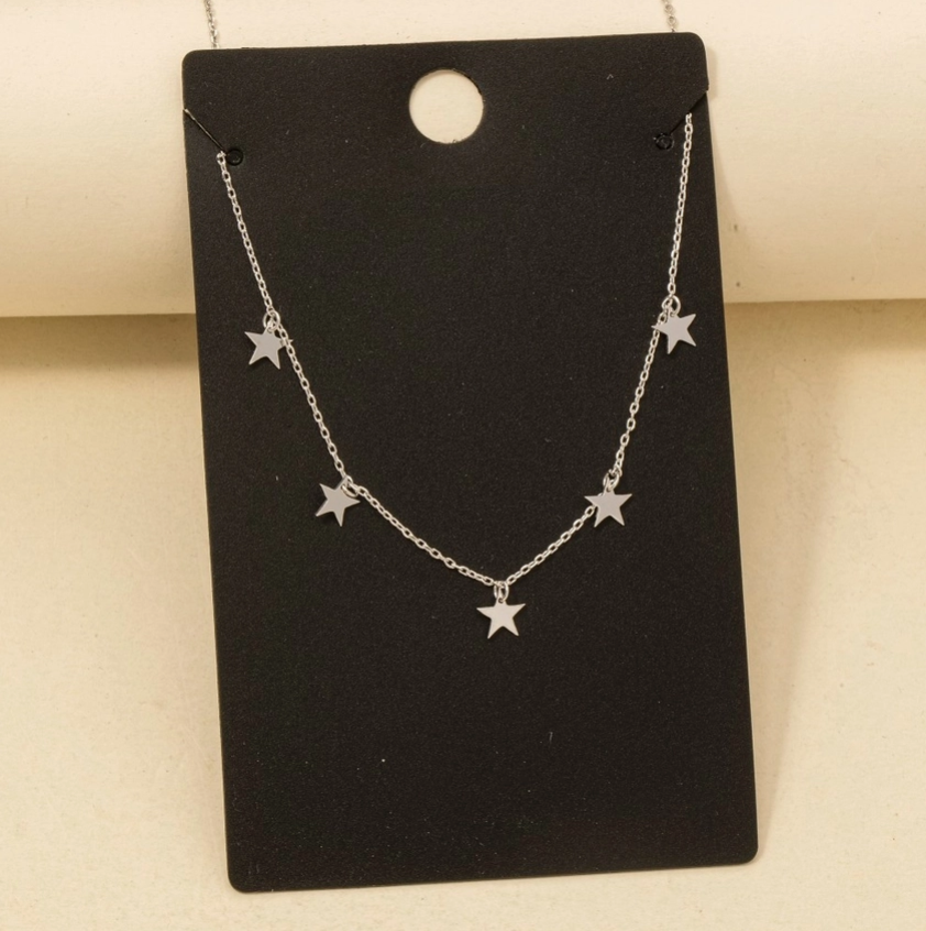 Starlight Silver Charm Necklace image 0
