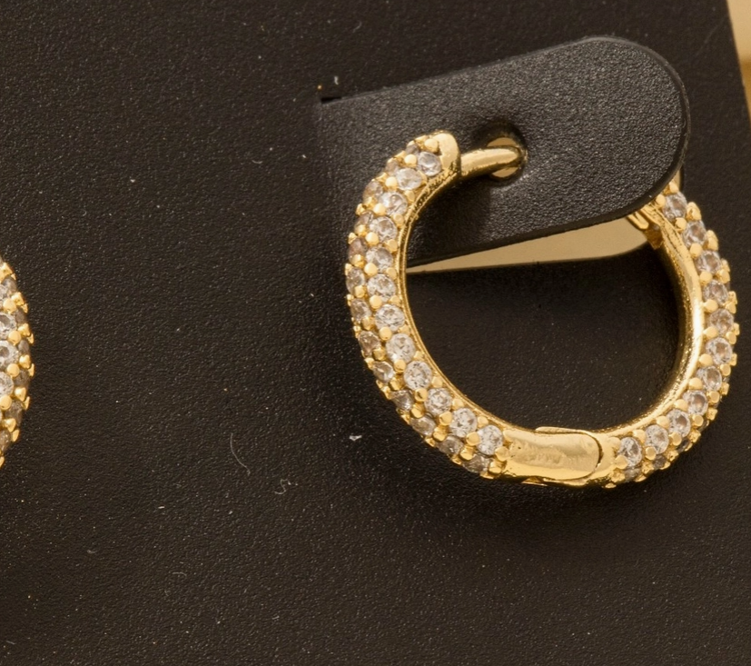 Gold Dipped Pavé Hoop Earrings image 1
