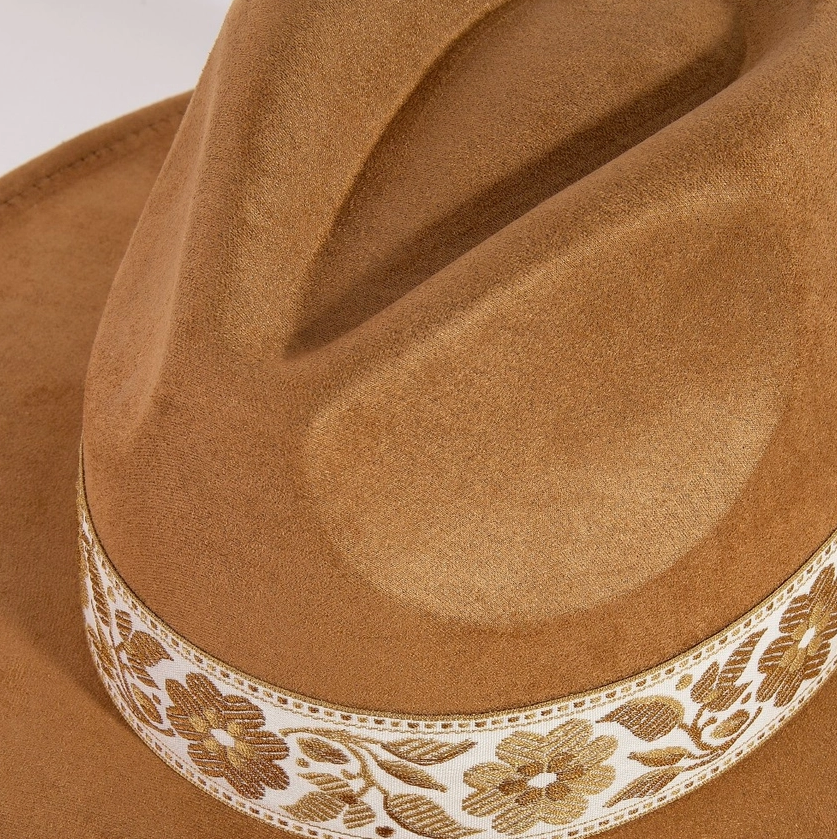 Boho Floral Embroidered Felt Hat image 3
