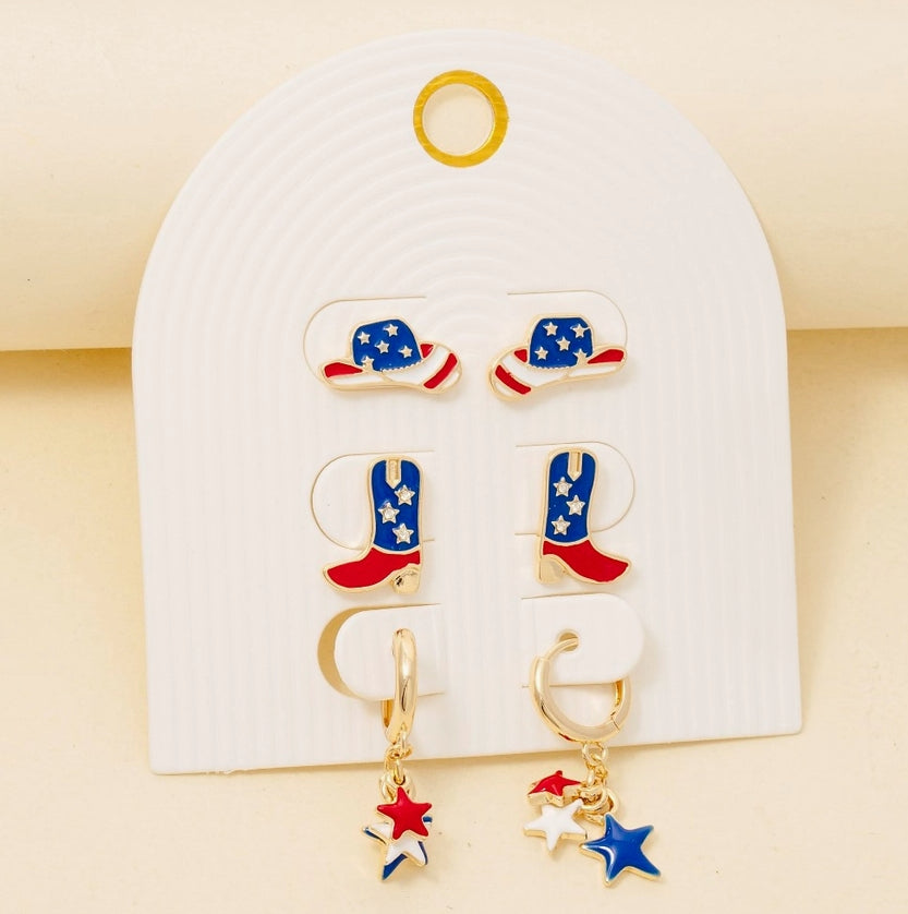 Stars, Stripes & Studs Earrings Collection image 0