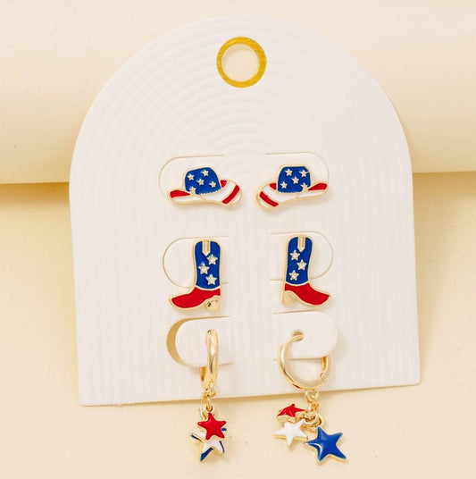 Stars, Stripes & Studs Earrings Collection image 0