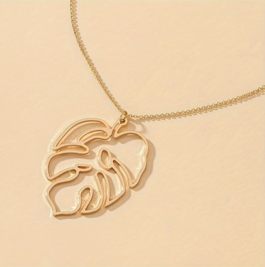 Gold Leaf Cutout Necklace – Nature’s Elegance in a Pendant 🍃✨ image 0