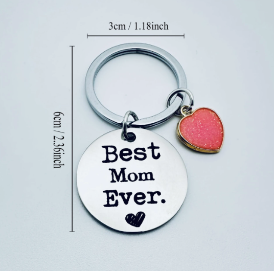"Best Mom Ever" Keychain – A Sweet Daily Reminder 🤍 image 3