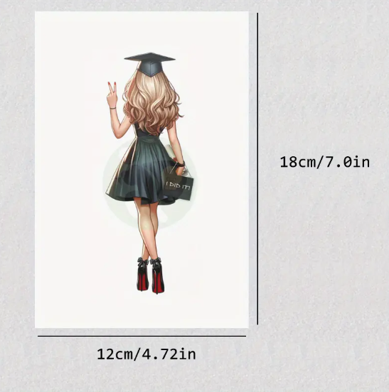 🎓 Brunette Grad Girl Graduation Card 🎓 image 2