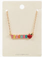 Rainbow Teacher Apple Necklace image 0