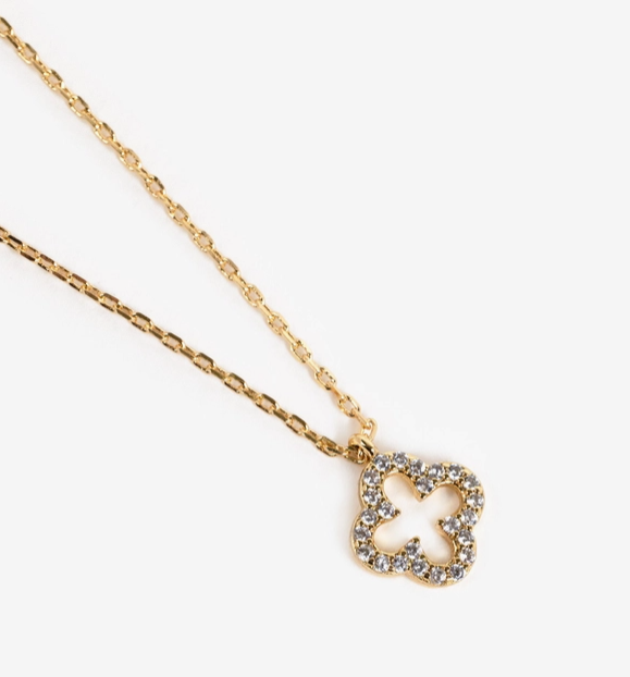 Golden Clover Crystal Necklace image 1
