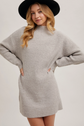 Grey Ribbed Sweater Dress image 1