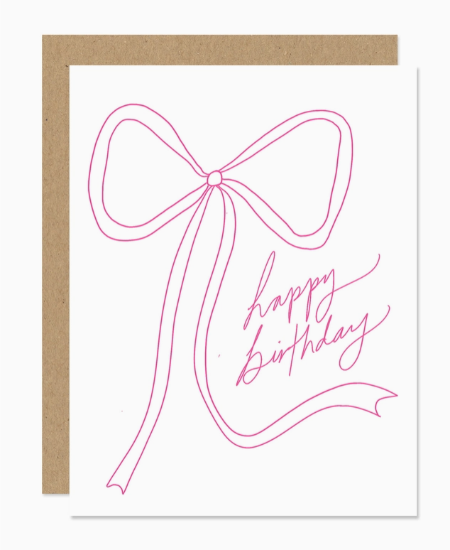 Pink Bow "Happy Birthday" Card image 0