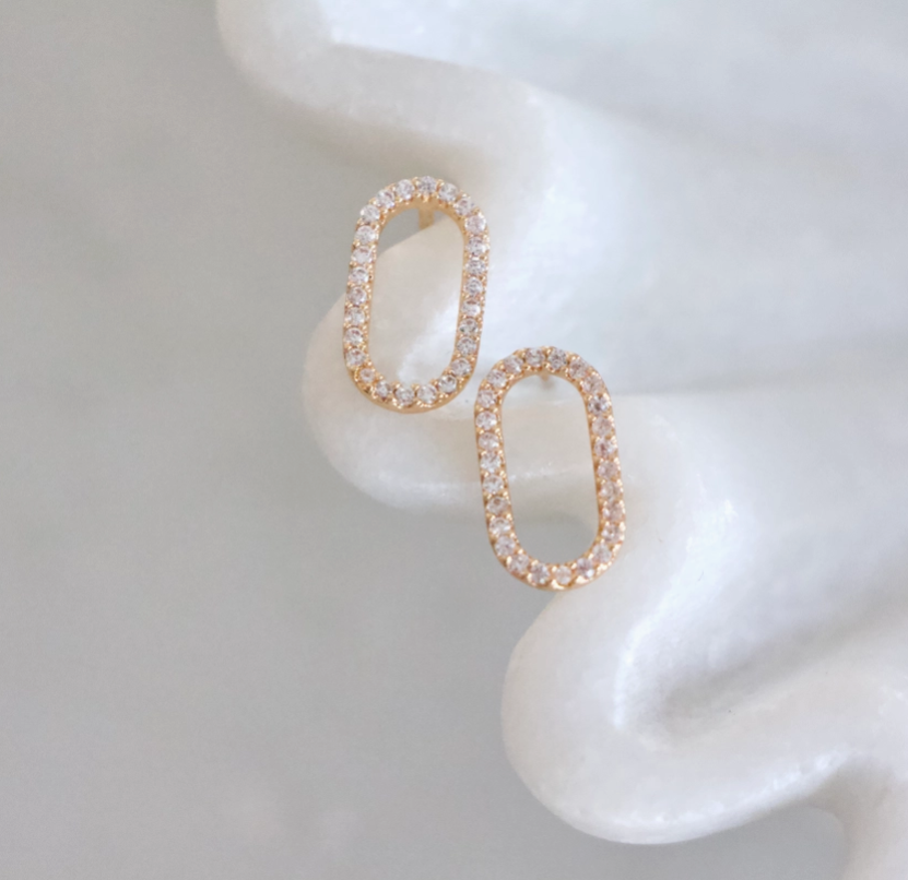 Luxe Oval Crystal Studs image 2