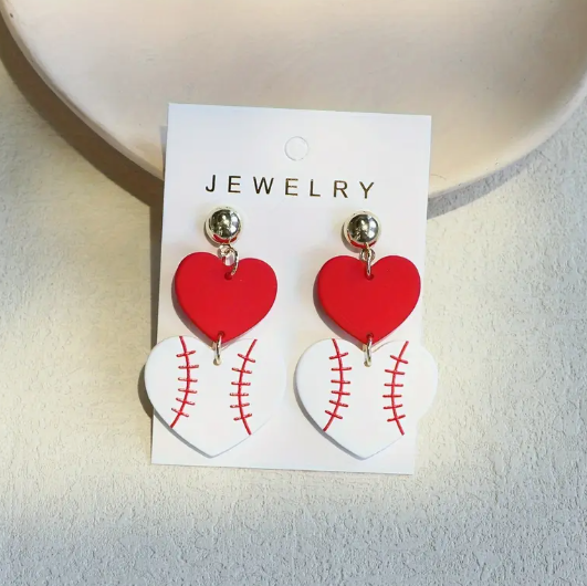 Heart of the Game Baseball Earrings image 1